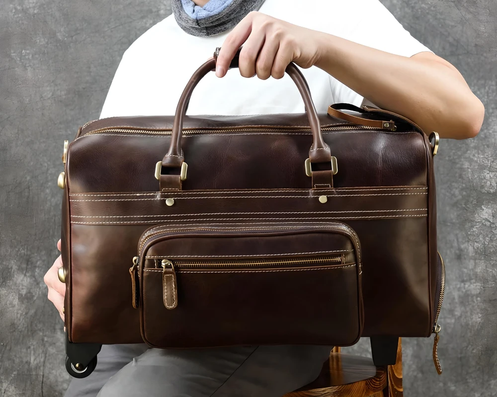 leather carry on case
