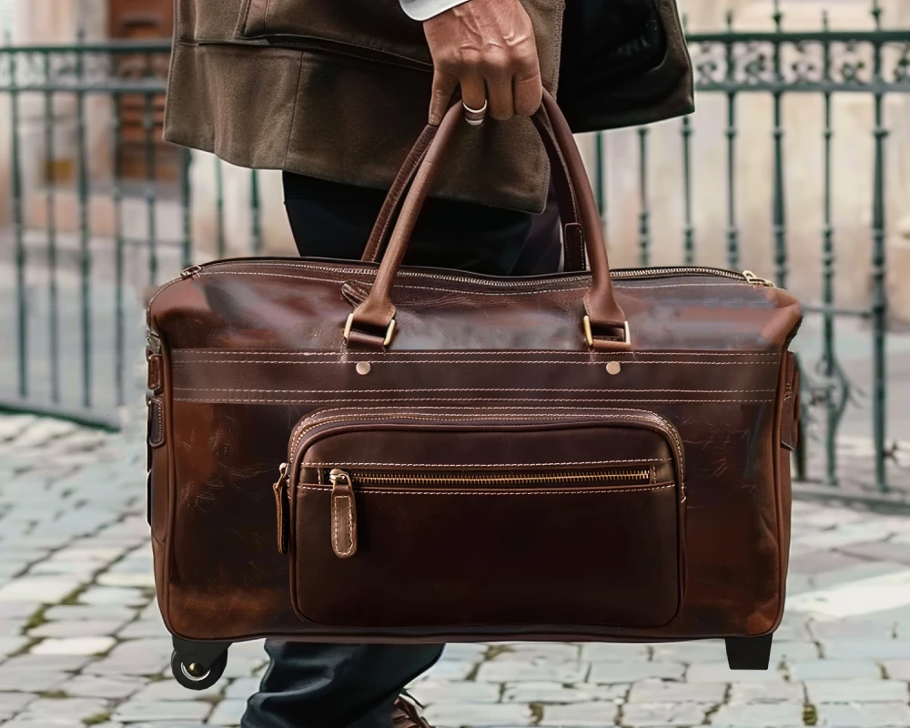 leather carry on case