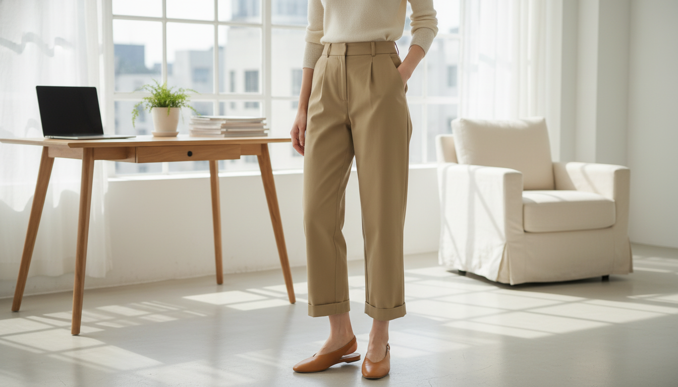 Khaki High-Waist Cropped Suit Pants: Fit & Style Tips