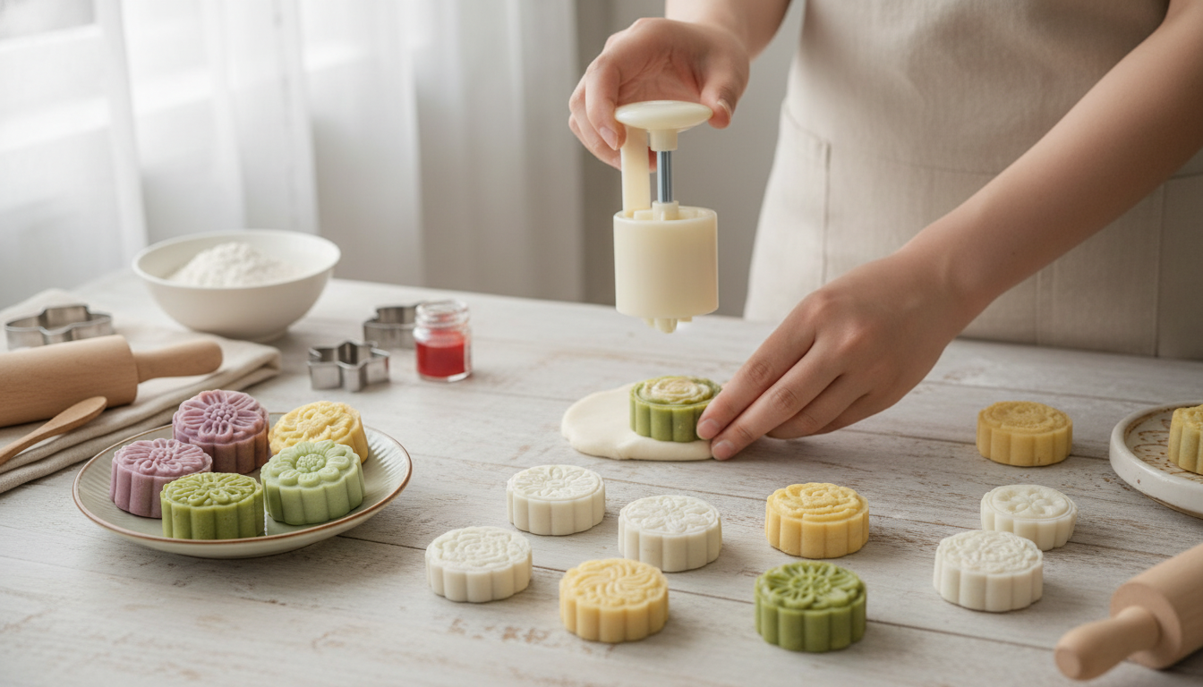 Mini Mooncake Press Mold Set: Jelly, Cookies & Fondant