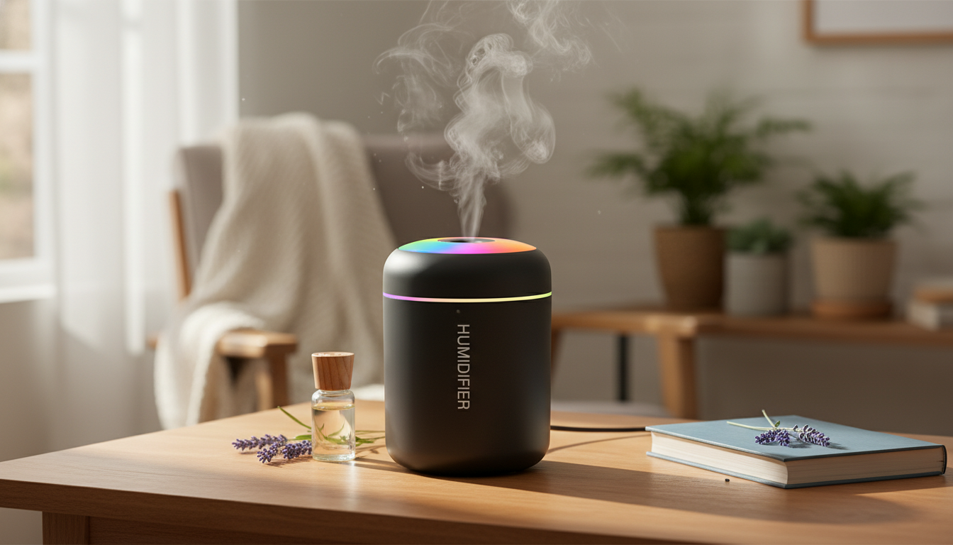 Mini USB Aroma Humidifier + Oil Diffuser with Soft LED