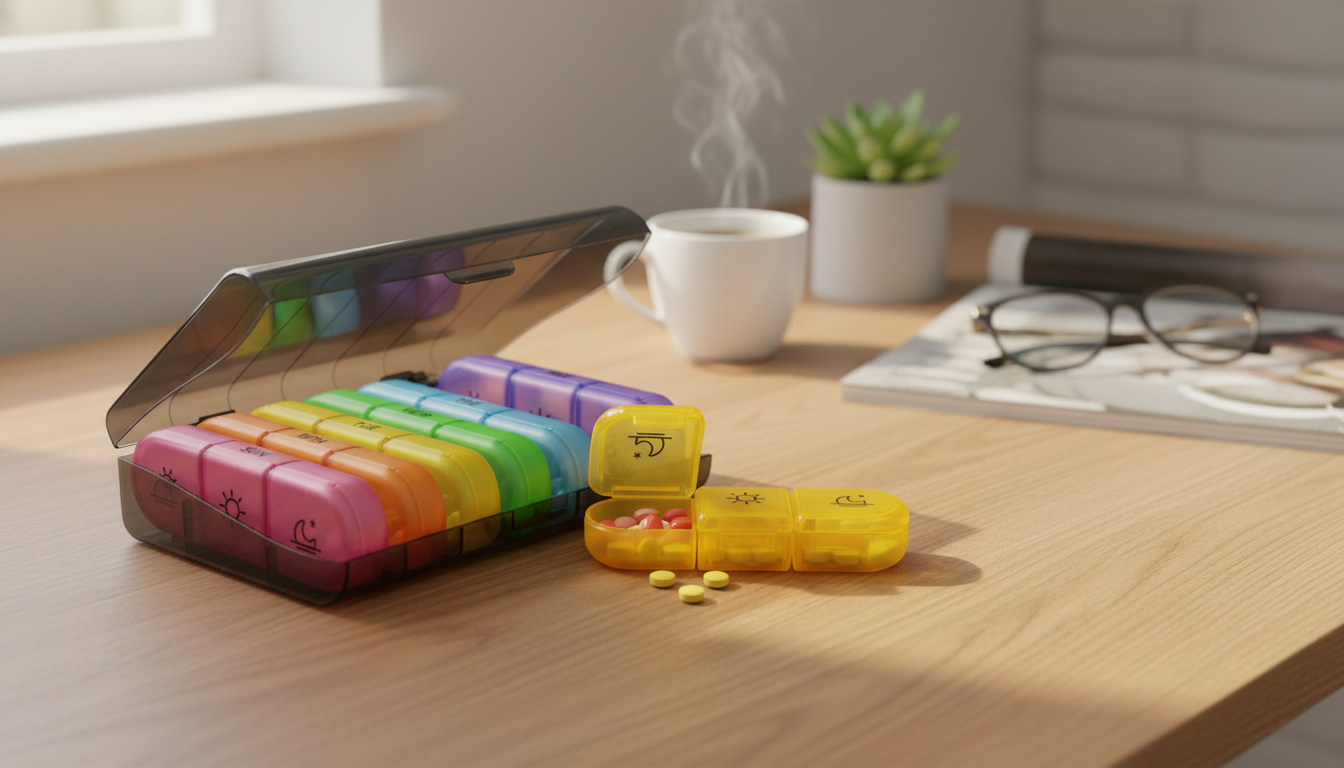 21-Slot Weekly Pill Organizer: Morning–Midday–Evening