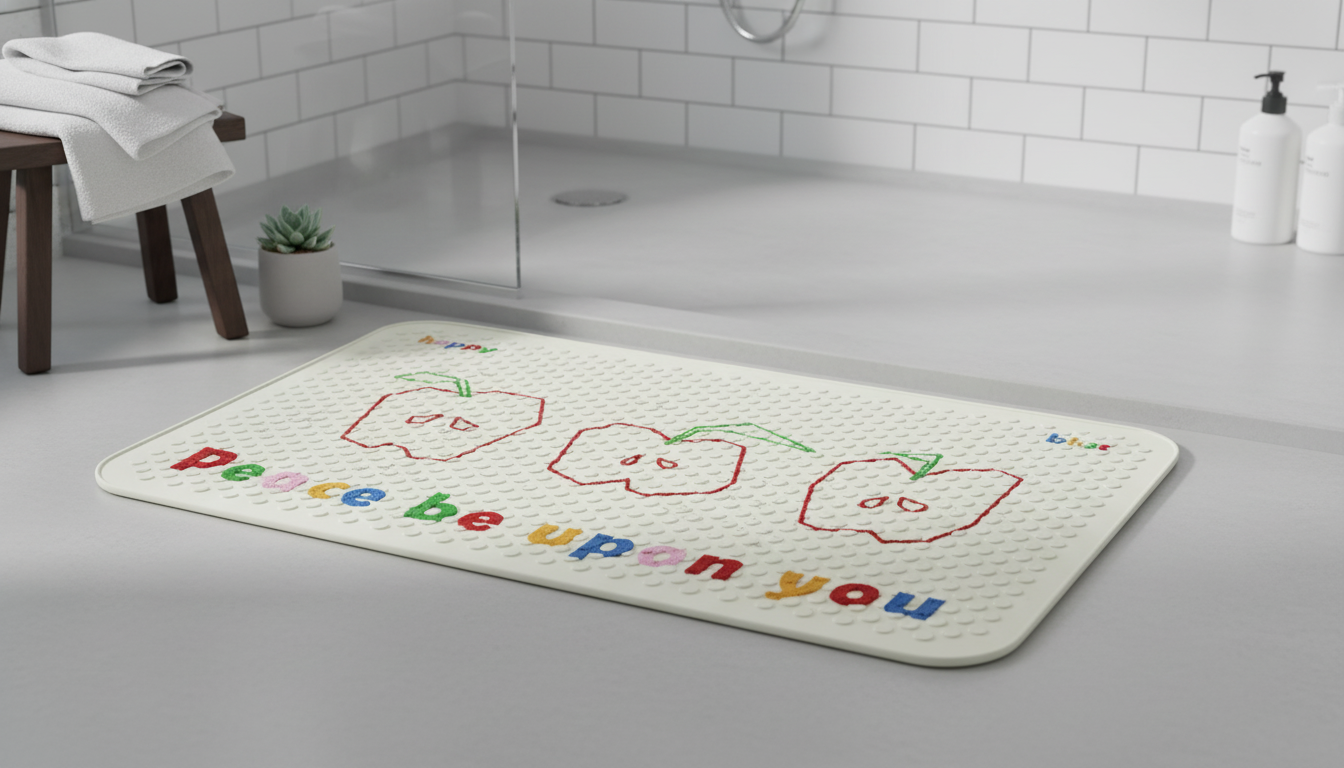 Apple PVC Non-Slip Bath Mat for Safer, Softer Steps