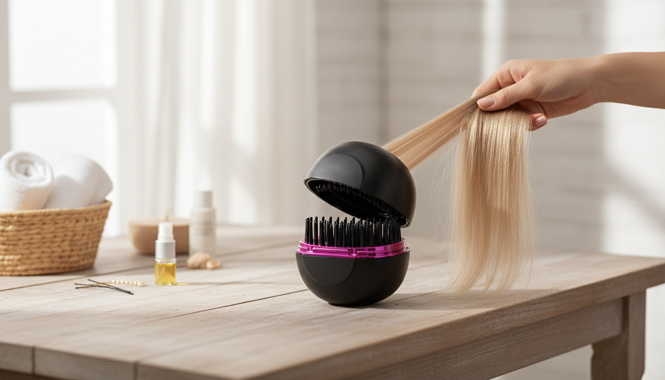 Cordless Ceramic Straightening Brush: Ionic & Anti-Scald