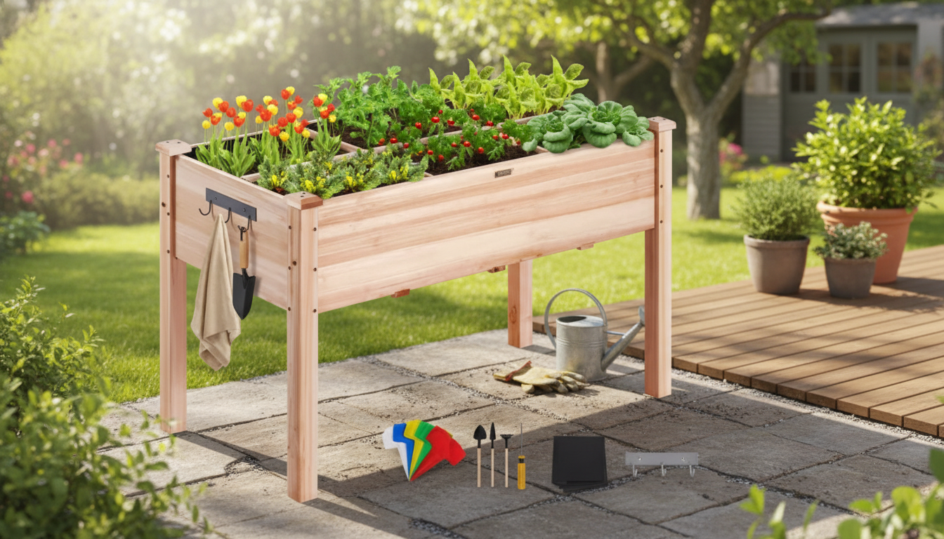 Elevated Wooden Planter Box Raised Bed: Setup & Growing Tips