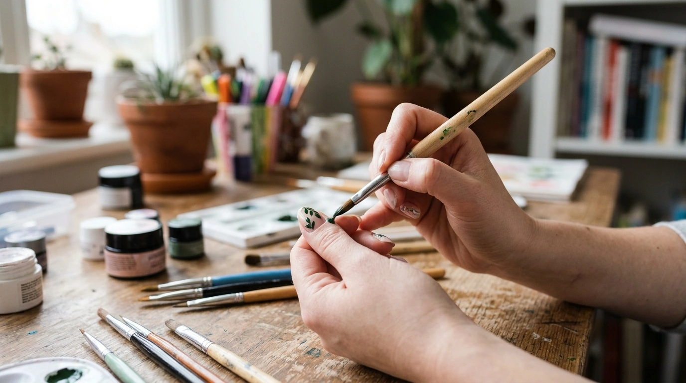 The Most Common Nail Art Brush Shape: Round and Pointed